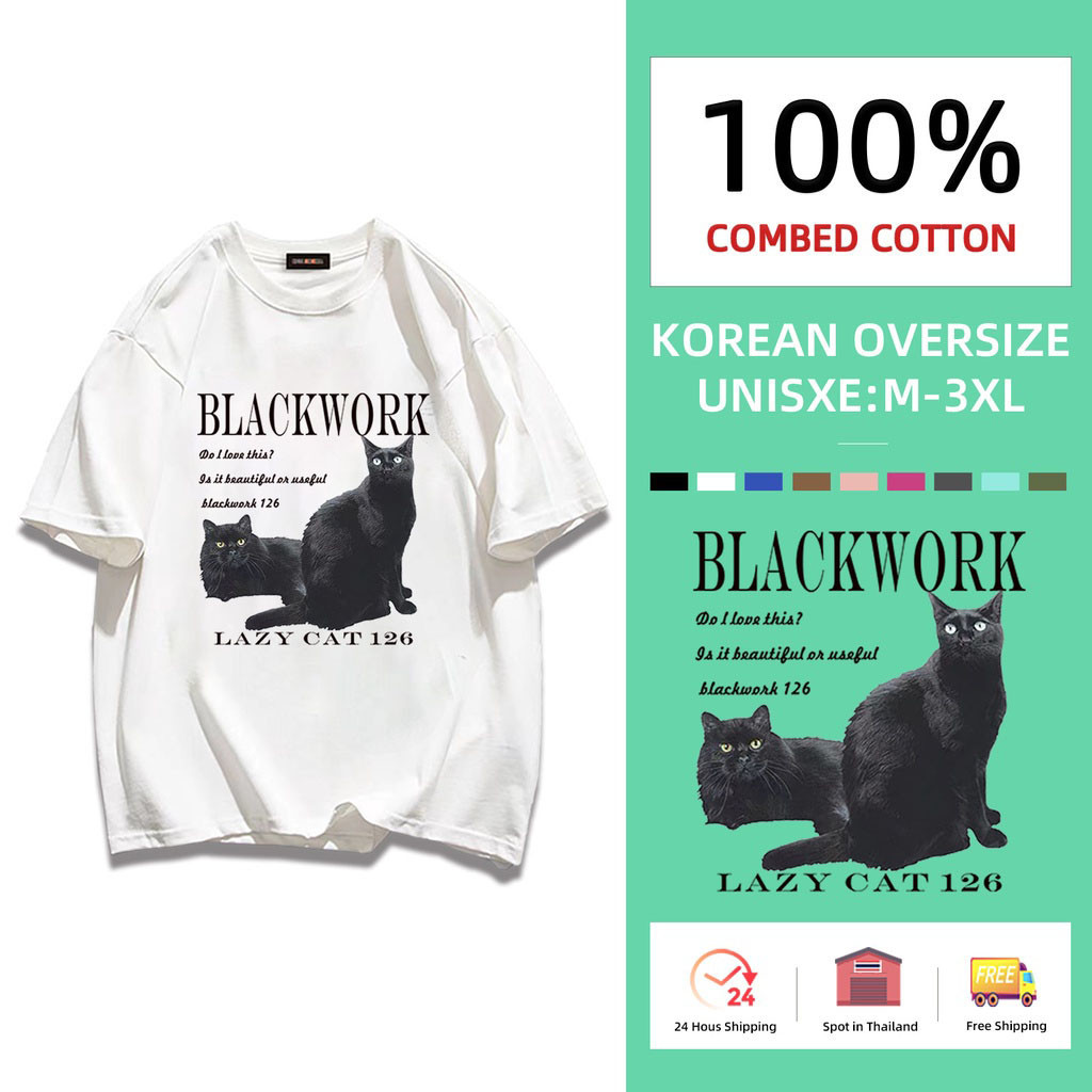 COD (กรุงเทพจัดส่งสินค้า)BOOM Shop เสื้อยืดคอกลม ผ้าฝ้าย ทรงหลวม ขนาดใหญ่ ลายการ์ตูน มี ไซซ์ S - 3Xl 100% cotton