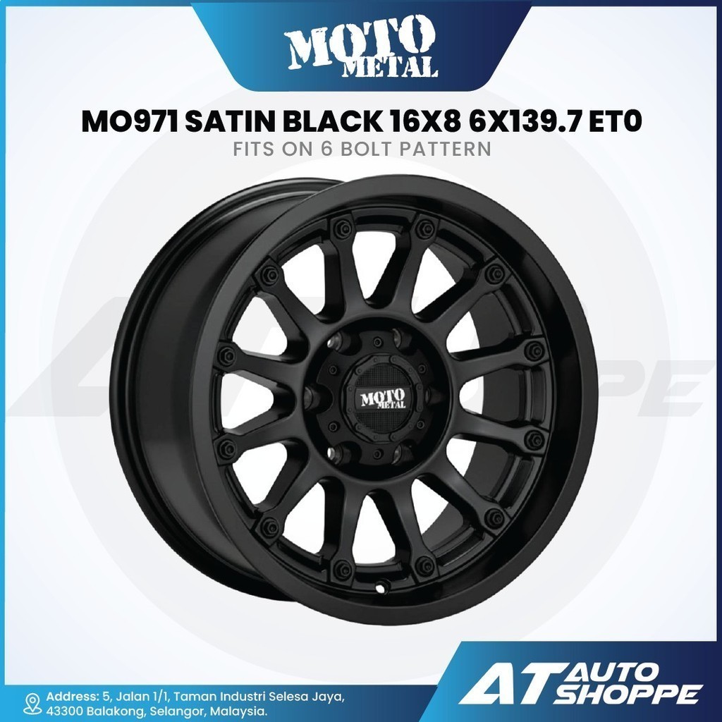 Moto Metal MO971 - Satin Black 16x8 ET0 6x139.7 (1 ชิ้น)