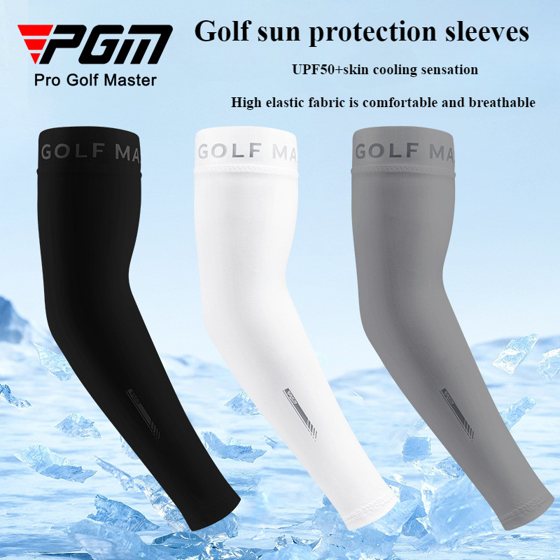 PGM XT005 ฤดูร้อนผู้ชายกอล์ฟน้ำแข็งผ้าไหมแขนกันแดดเย็นระบายอากาศกลางแจ้งขี่แขนกันแดด