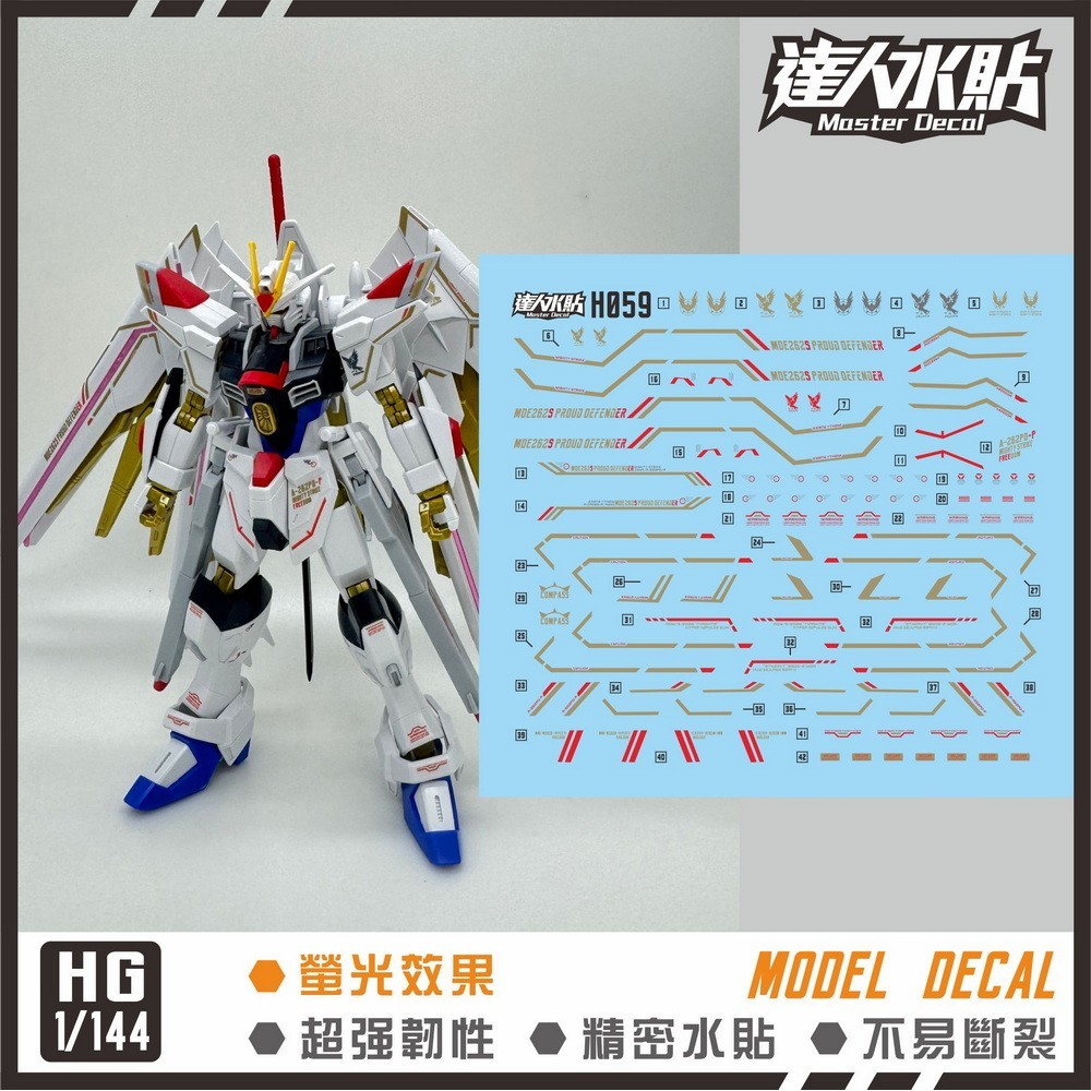Master H059 HG 1/144 Mighty Strike Freedom Water Slide Decal Fluo Type