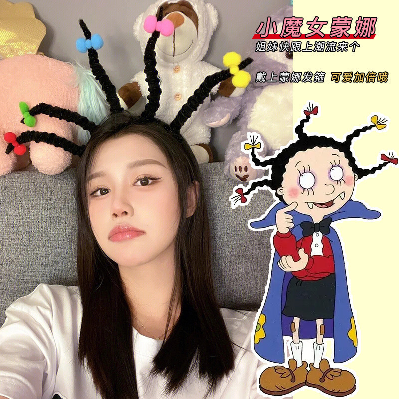 ที่คาดผมกระต่ายสีชมพูตลกสําหรับผู้หญิง 2024 วงผมการ์ตูนน่ารักใหม่เครื่องประดับผม