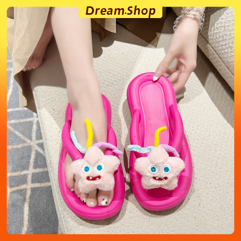 「DR」 รองเท้าแตะสุภาพสตรีรองเท้าแตะชายหาดการ์ตูน Alien Monster ตุ๊กตาฤดูร้อนสไตล์ใหม่ Casual All-match EVA กันลื่น Soft Sole Beach กลางแจ้งขนาด: 36-45