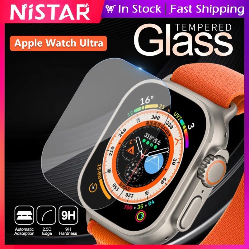 Nistar ป้องกันหน้าจอเหมาะสําหรับ Apple Watch Ultra2/Ultra 49 มม.ป้องกันรอยขีดข่วนกันน้ําความละเอียดสูงกระจกป้องกันการระเบิดสําหรับ iWatch Ultra 49 มม.อุปกรณ์เสริม