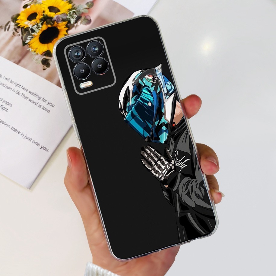 นุ่มสําหรับrealme 8 5GปลอกRMX3241 ดอกไม้ที่มีสีสันหินอ่อนซิลิโคนใสTPUปกหลังสําหรับRealme 8 Pro Realme8 กรณี - รูปที่ 6