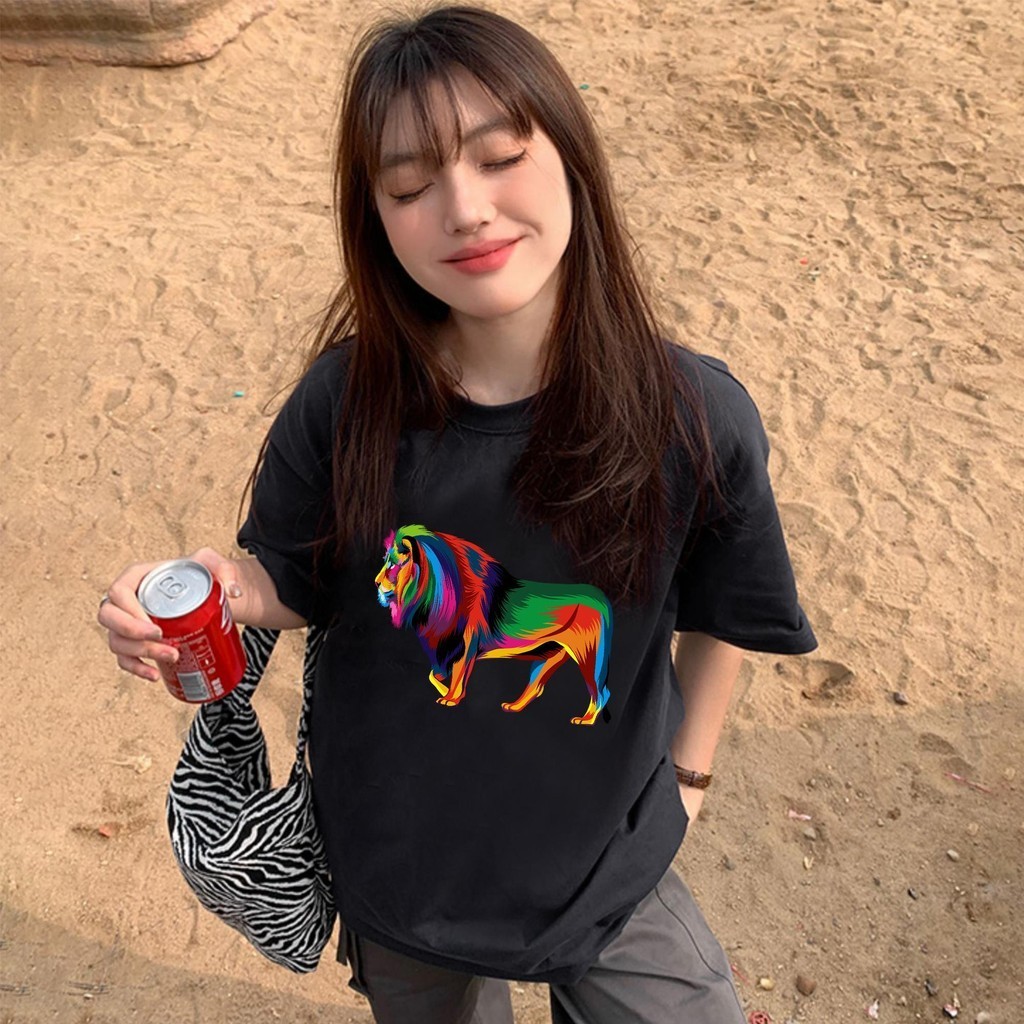 You-T [พร้อมส่ง]🌈เสื้อ Painted oversize ผ้าcotton100% เสื้อยืดคอกลม ทรงหลวม ไม่ย้วย ลาย "Painted animal7"