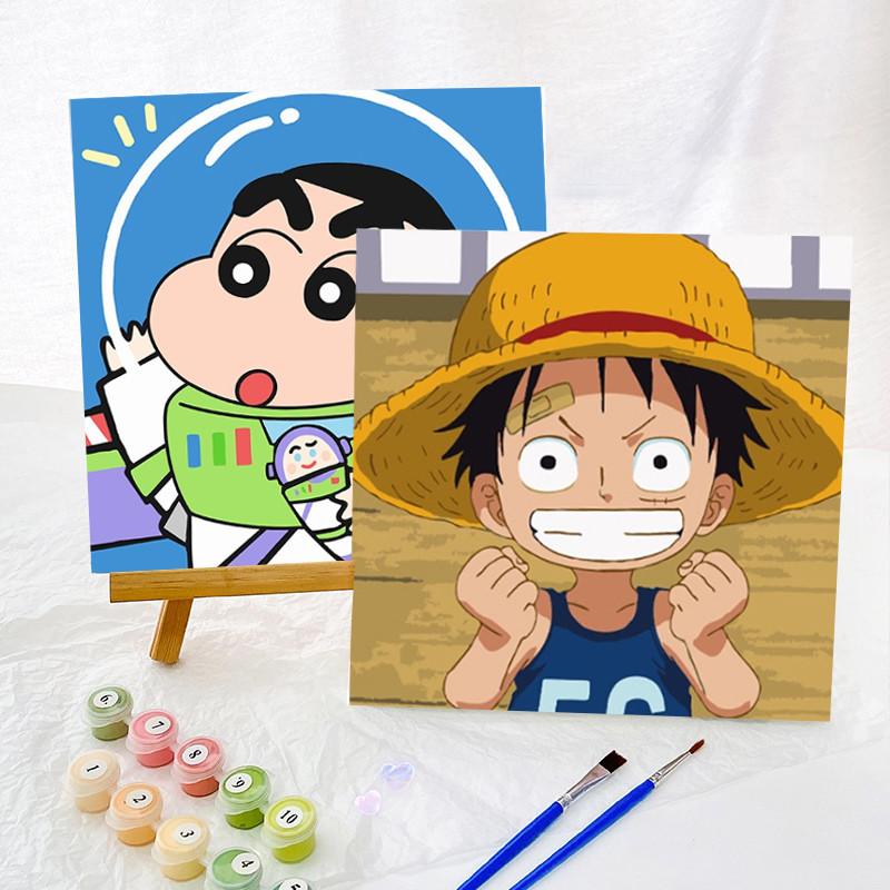ระบายสีตามตัวเลข 20X20ซม ภาพวาดดิจิตอลพร้อมกรอบ DIY ของขวัญเด็ก กระตุ้นจินตนาการ