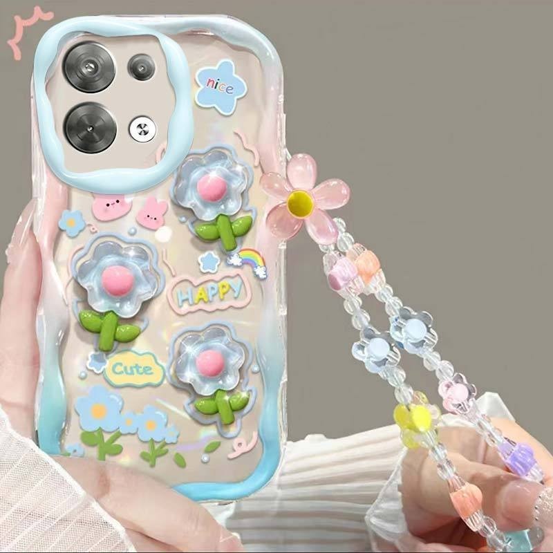 สําหรับ OPPO reno8 reno 8 pro reno 8t reno 8 lite reno 8z reno 9 pro + reno10 reno 10 pro reno 10 pro + reno11 pro reno 11f 4g 5g เคสโทรศัพท์สุภาพสตรีสายกันกระแทกสร้อยข้อมือซิลิโคนล้อมรอบอย่างเต็มที่ เคสป้องกัน