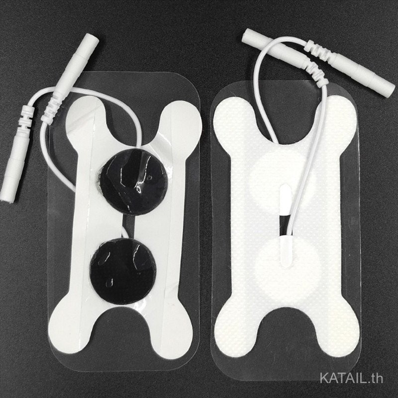 10/20pcs self-กาวอิเล็กโทรดคอPatch reusable2mmหางสําหรับเครื่องกระตุ้นกล้ามเนื้ออุปกรณ์นวด