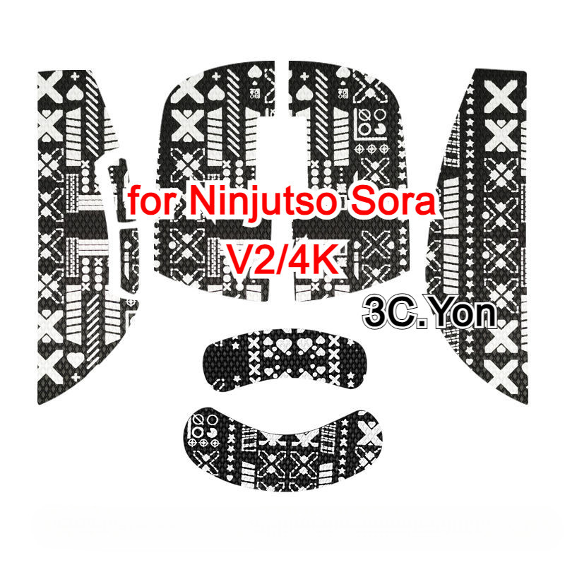 ผิวเมาส์สําหรับ Ninjutso Sora V2 4K เมาส์สําหรับเล่นเกม Anti-Slip ด้านข้าง Grips เทปยืดหยุ่นสติกเกอร