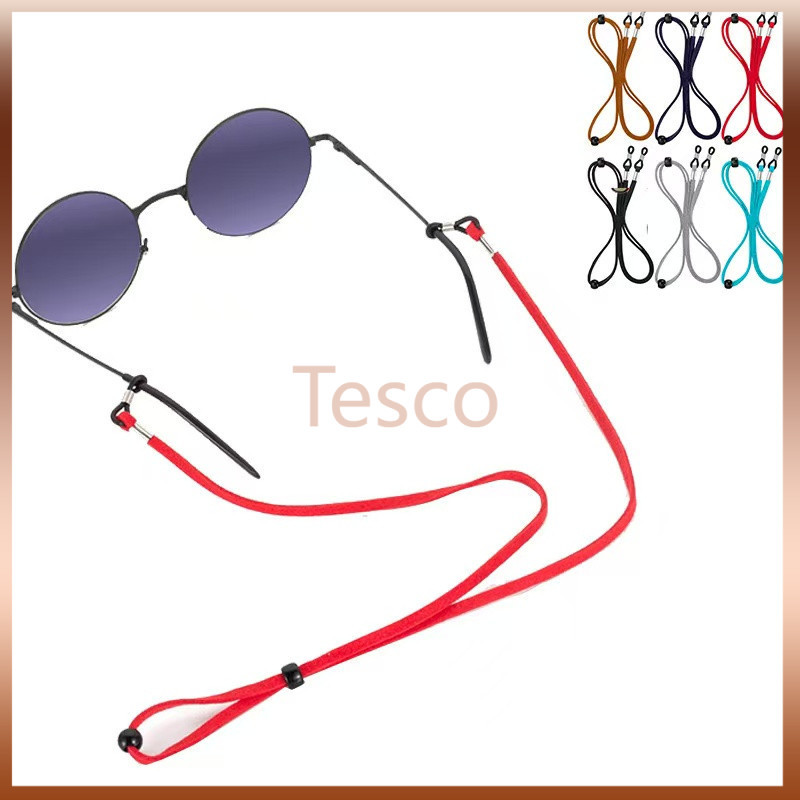 Tesco เชือกคล้องแว่นสายตาแบบปรับได้/เชือกคล้องแว่นอ่านหนังสือแบบหนังมันเงาสไตล์เรโทรพร้อมที่ห้อยคอ/เชือกคล้องแว่นกันหล่น