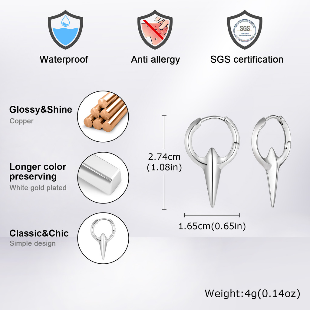 Vnox حلق حلقي بأربع نجوم — هيب هوب — صورة 5