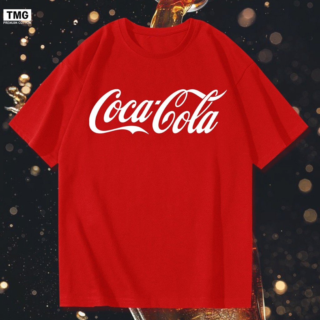 Coca-cola Coca-Cola [unisex] เสื้อยืดผ้าฝ้ายคอกลมผ้าฝ้าย 100%