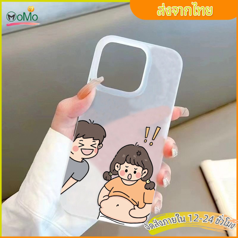 เคสไอโฟนคู่รัก เด็กชาย ผู้หญิง ฮอต รุ่นใหม่ กันกระแทก สำหรับiPhone11promax 15plus 16 14 13 12mini XR/XSMax 7 8 SE2020