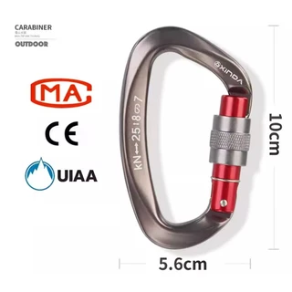 คาราบิเนอร์ รับน้ำหนักได้ 25 KN Carabiner เกลียวหมุน ยี่ห้อ: XINDA