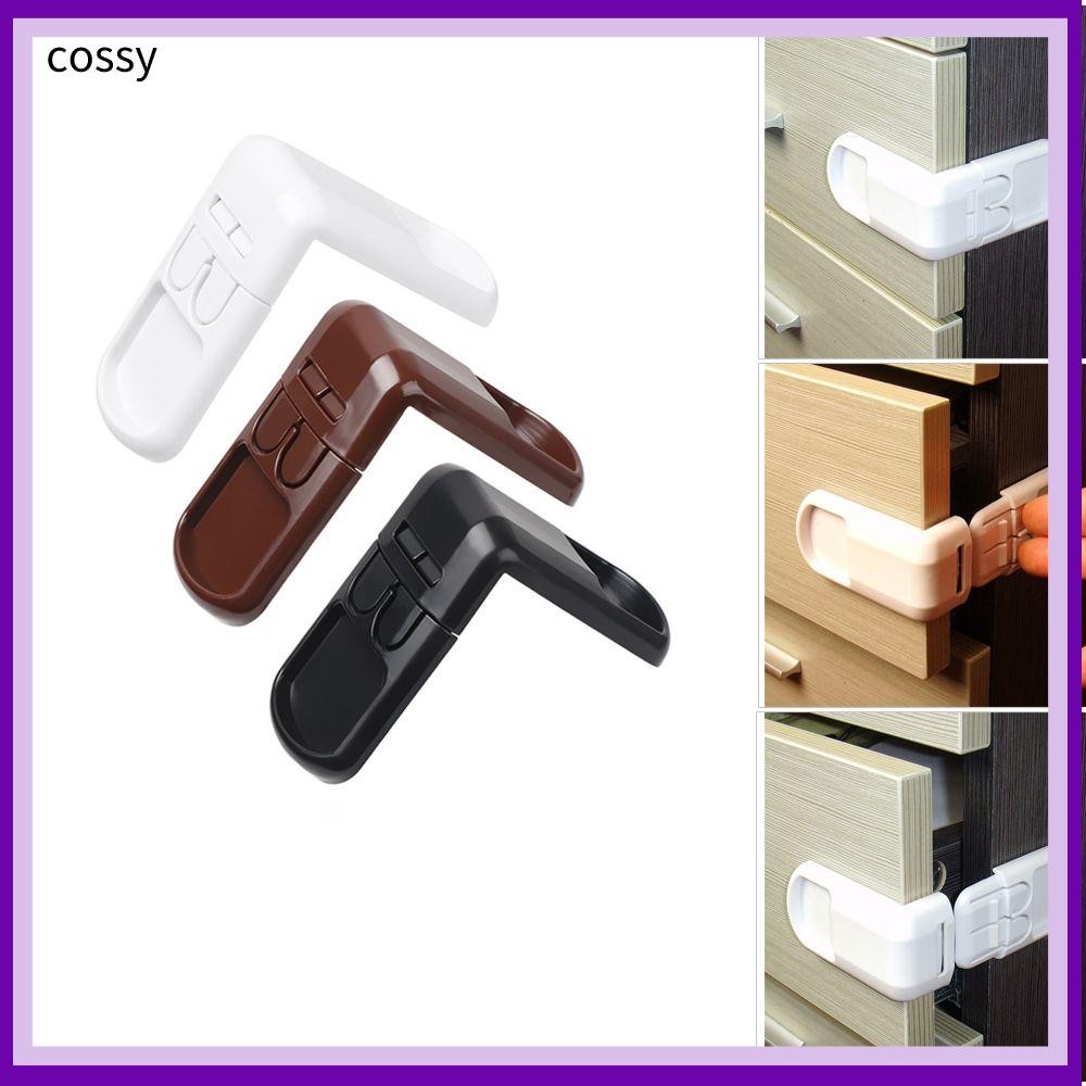 Cossy 1/4 ชิ้นเด็ก Protector Anti-เปิดลิ้นชักตู้ลิ้นชัก Double Snap มุมขวา