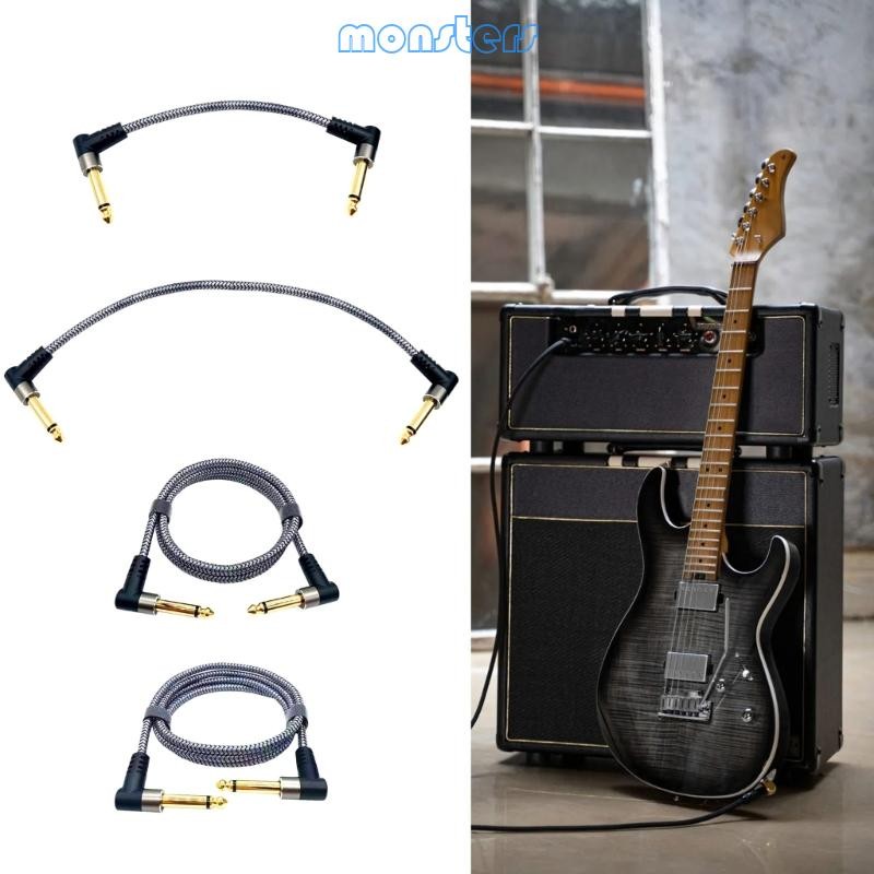 Mon Right Angle Guitar Pedal Cable Effect Cable ตะกั่วสายเคเบิลป้องกันเสียงรบกวนต่ํา