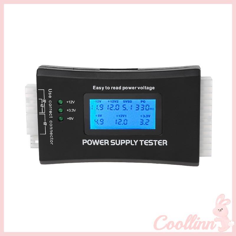 Coo คอมพิวเตอร์ PC Power Supply Tester Checker 20 24 pin HDD ATX BTX Meter LCD