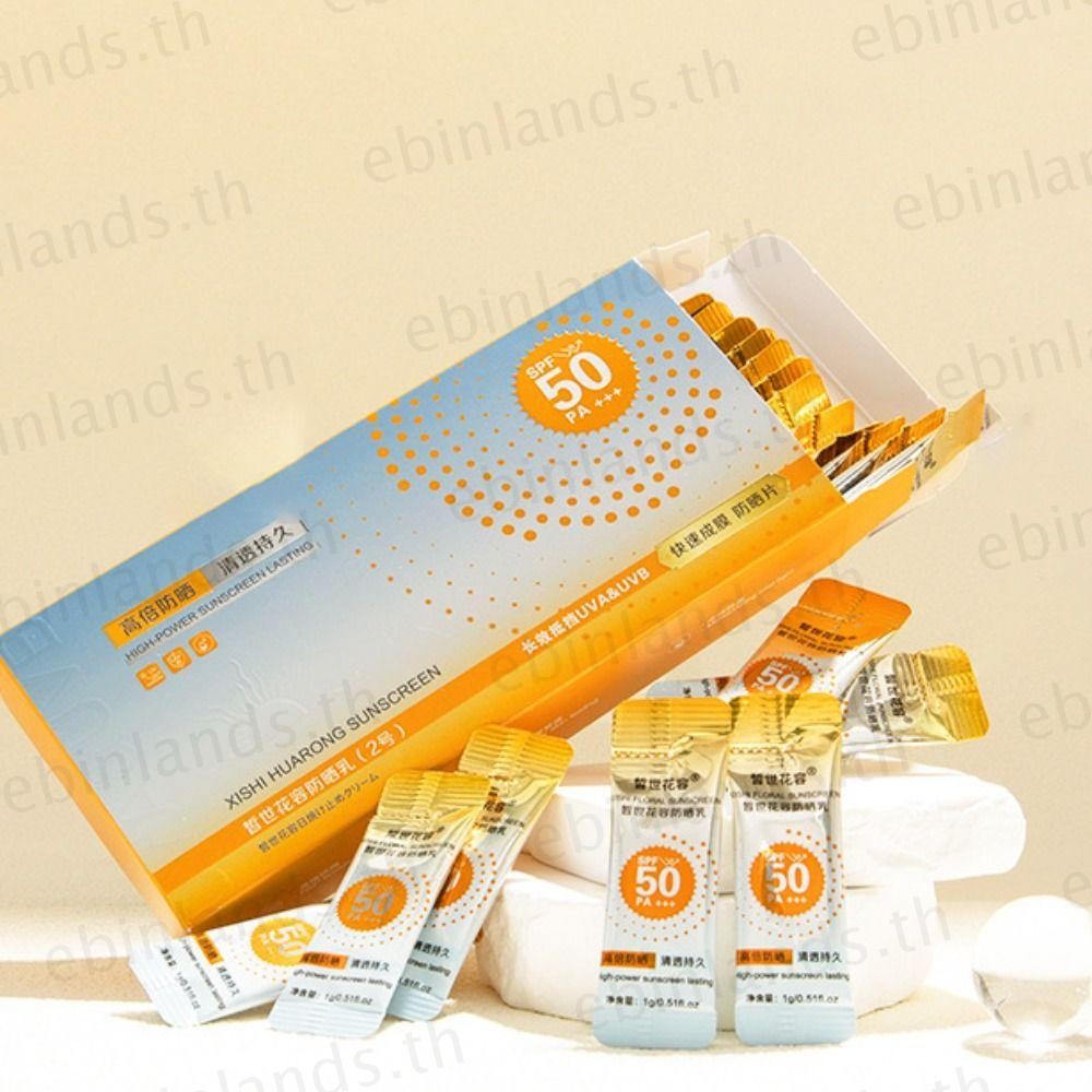 Edonlands ครีมกันแดด Xishi Huarong, Moist Spf 50+ ครีมกันแดดป้องกันแสงแดดซุปเปอร์, อิมัลชั่นเรียบ 50 ชิ้น ครีมกันแดดให้ความชุ่มชื้น Body Sun