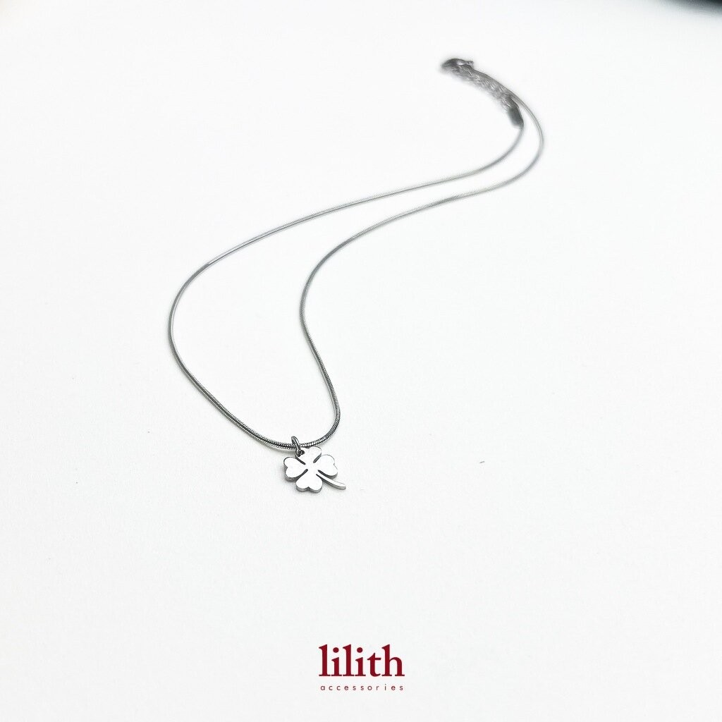 Lilith - Four leaf clover Line Necklace สร้อยคอ สแตนเลส จี้ใบโคลเวอร์