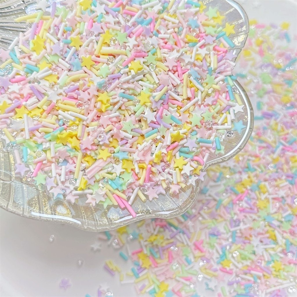 Macaron-colored Star Sugar Sprinkles DIY ของขวัญแฮนด์เมดสร้างสรรค์เครื่องประดับกล่องกลมขนาดเล็ก