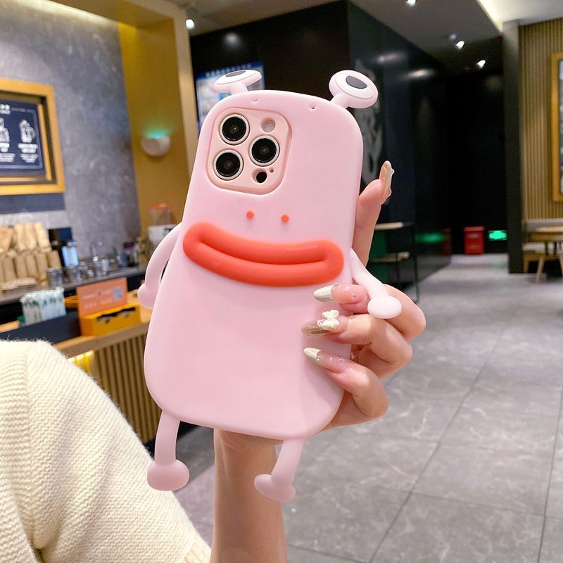 น่ารัก 3D ยาวขาไส้กรอกปากกบซิลิคอนสําหรับ Realme C100 C85 รูปที่ 4