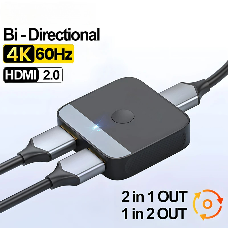 Vention ใหม่ HDMI 2.0 Splitter Switch 2 in 1 4K@60Hz HDMI Bi-Directional Switcher Converter อะแดปเตอ