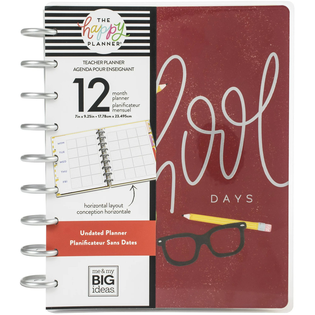 MAMBI Happy Planner 12 เดือน Undated Classic Planner 9.25"X7" - SCHOOL DAYS TEACHER