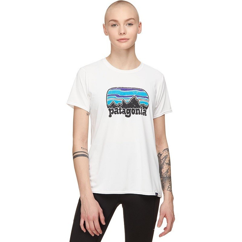 ใหม่ Patagonia P6 Logo Patagonia เสื้อยืดกีฬากลางแจ้งผู้หญิงผ้าฝ้ายแท้