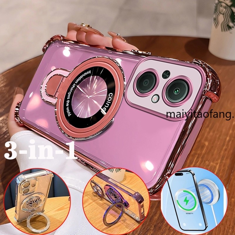 [3 In 1]เคสสําหรับRealme C67 C65 4G Softcaseซิลิโคนกันกระแทกปกการออกแบบใหม่ความงามเชือกเส้นเล็กกระจกแต่งหน้าพร้อมที่วางSJSFDD04 - รูปที่ 2
