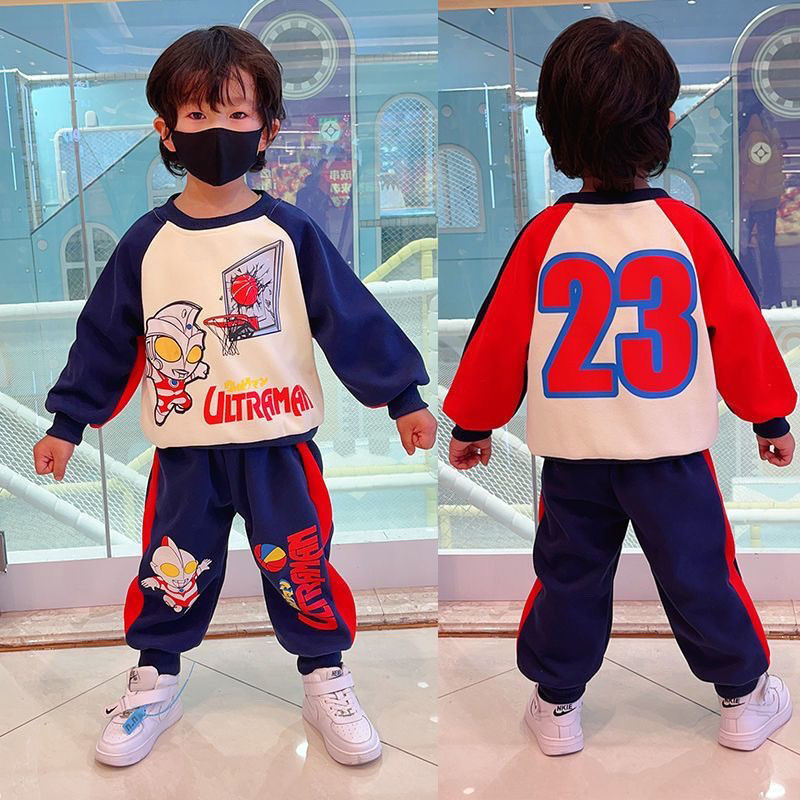 ชุดสูทเด็กชาย ชุดอุลตร้าแมน ชุดเด็กชาย สไตล์ฤดูใบไม้ผลิและฤดูใบไม้ร่วง ชุดสองชิ้นสำหรับเด็กเล็ก 2023 ชุดฤดูใบไม้ผลิใหม่สำหรับเด็ก 12.14