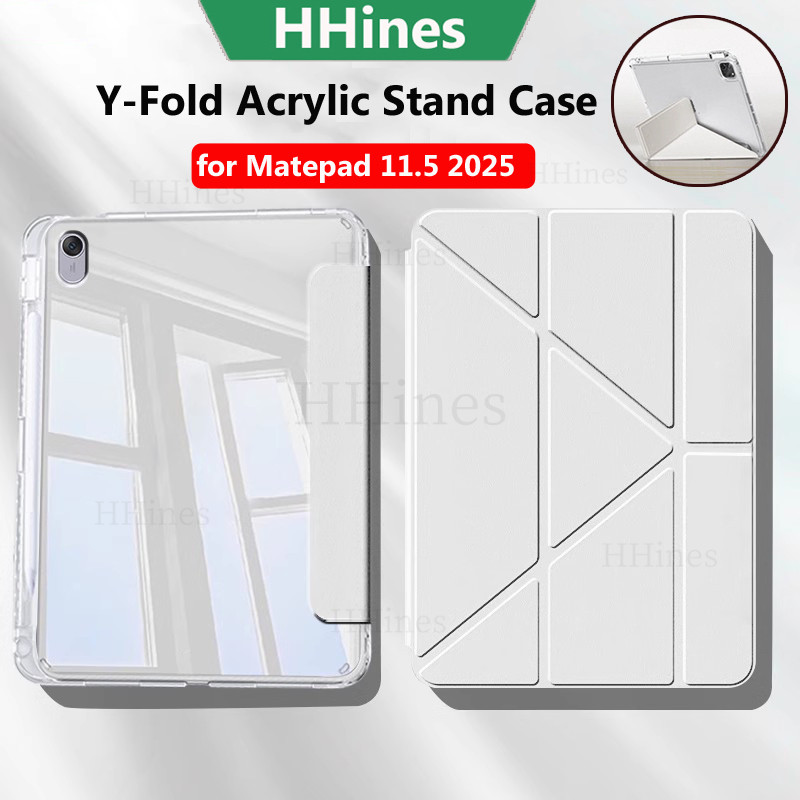HHines ฝาครอบแท็บเล็ตสําหรับHuawei Matepad 11.5 ใหม่ 2025 BTKR-W00 SE 11 10.4 Pro 10.8 Pro11 2024 2022 Air11.5 2023 S 11.5Sพร้อมที่ใส่ดินสออะคริลิคโปร่งใส