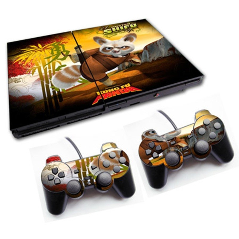 68 สีสติกเกอร์ผิวใช้งานร่วมกับ Sony Playstation 2 Slim ไวนิล Decal ชุดฟิล์มป้องกันสําหรับ PS2 Slim คอนโซลและ 2 ชิ้น Dualshock Controllers