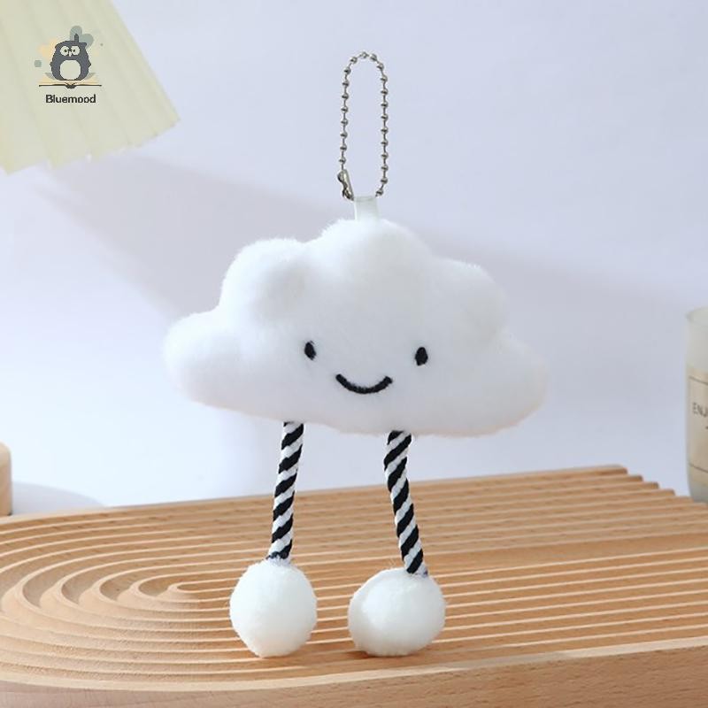 [Bluemood] ตุ๊กตาน่ารักสีขาว Cloud จี้พวงกุญแจกระเป๋าสาวอุปกรณ์เสริม Kawaii จี้ตุ๊กตาคู่แหวนโทรศัพท์มือถือกระเป๋าเป้สะพายหลังจี้ใหม่