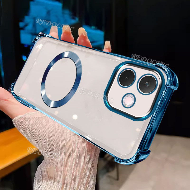 Oppo A5 Pro 5G 4G กรณีแม่เหล็กกันกระแทกโปร่งใสพร้อมแหวนแม่เหล็ก 2025 ออกแบบใหม่ปลอกใส OPPO A5Pro A5 Pro เคสโทรศัพท์นุ่มบางพิเศษ