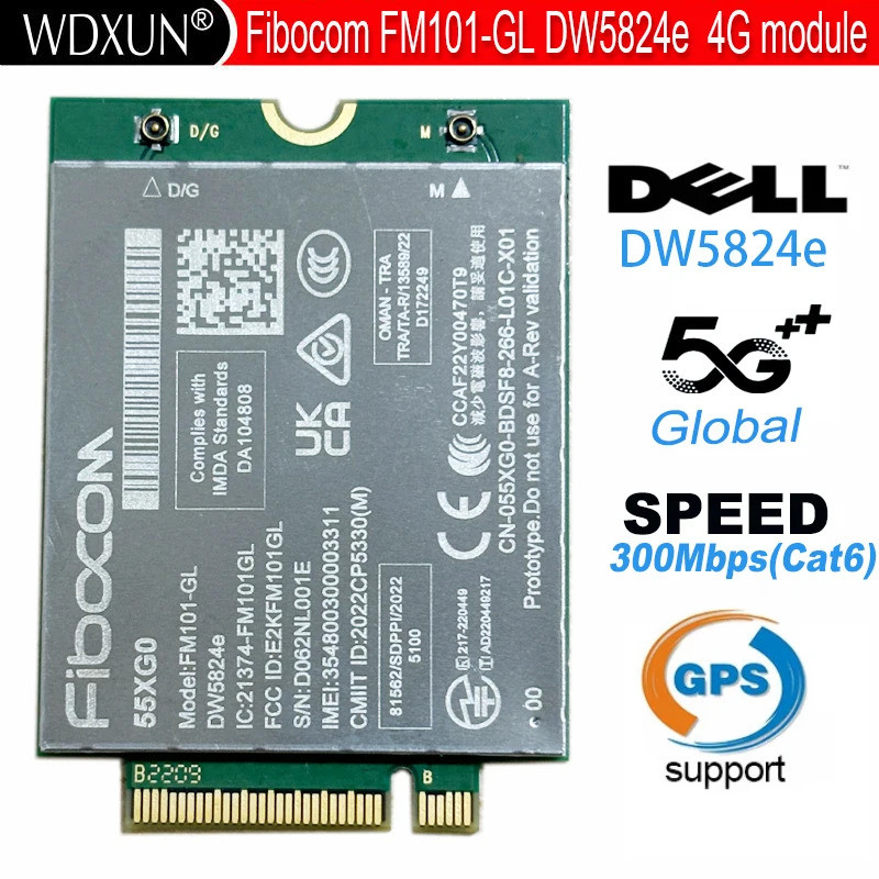 Intel XMM 7360 Global LTE-Advanced Fibocom FM101-GL DW5824e Discover Fast 4G LTE Card cat 6 300mbps 