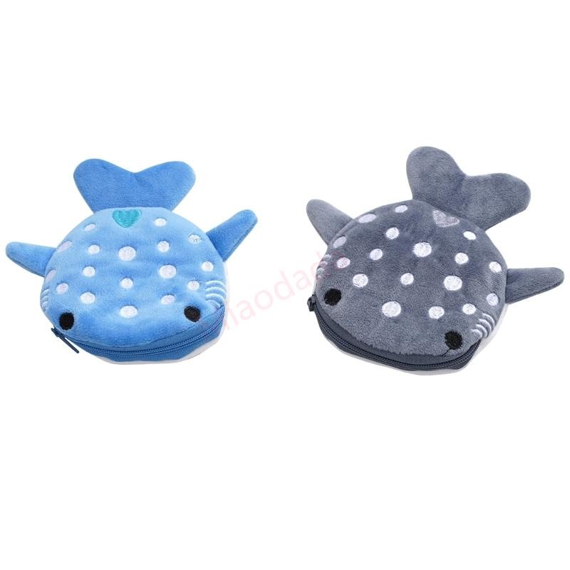 Mdd Lovely Whale Coin Purse Plush Wallet Shark Shape Women s Accessory Bag