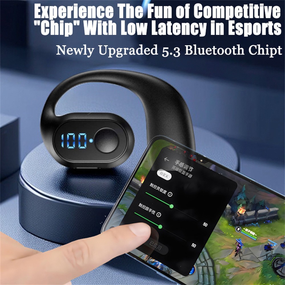 ใหม่ไร้สายบลูทูธ5.3หูฟังที่อุดหูหูเดียวอายุการใช้งานแบตเตอรี่ที่ยาวนานเป็นพิเศษธุรกิจหูฟังกีฬาหูฟังพร้อมไมโครโฟน xueelct