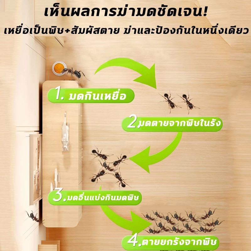 ✅ซื้อครั้งเดียวใช้ได้นานเป็นปี✅ยาฆ่ามด เหยื่อมด เจลกำจัดมด เจลฆ่ามด 8ชิ้น ใช้งานง่าย เพียงติดไว้ ตายยกรัง 100%ได้ผล - รูปที่ 3