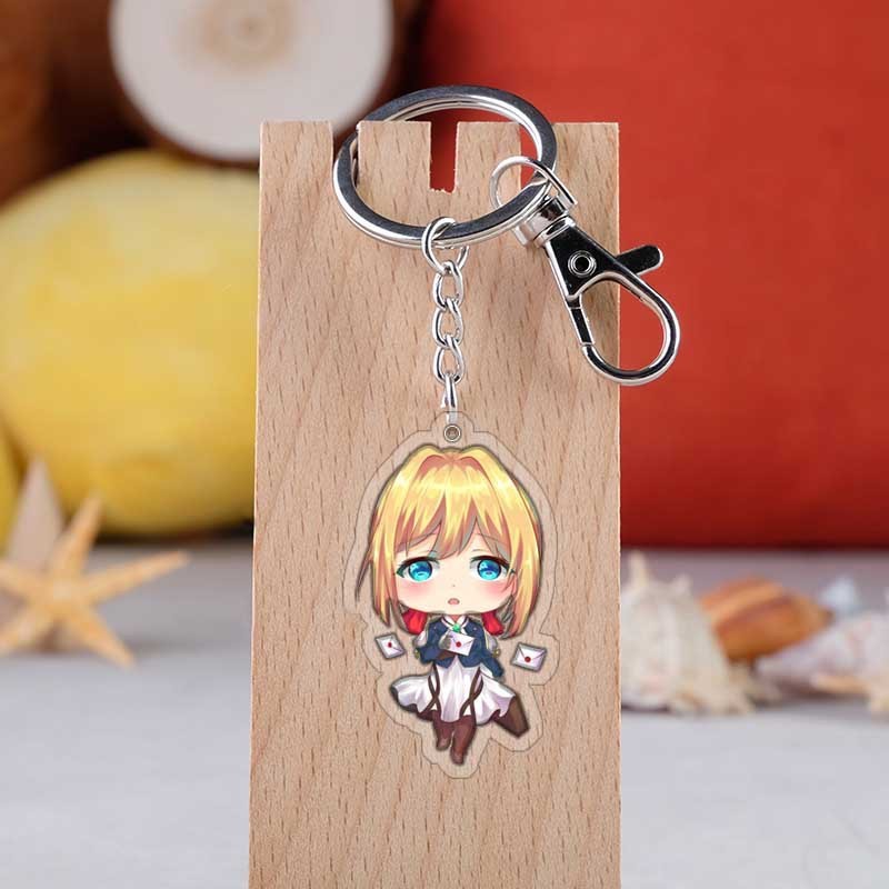 สินค้าแอนิเมชั่น Violet Evergarden Evegarden พวงกุญแจใสสองด้านอะคริลิค