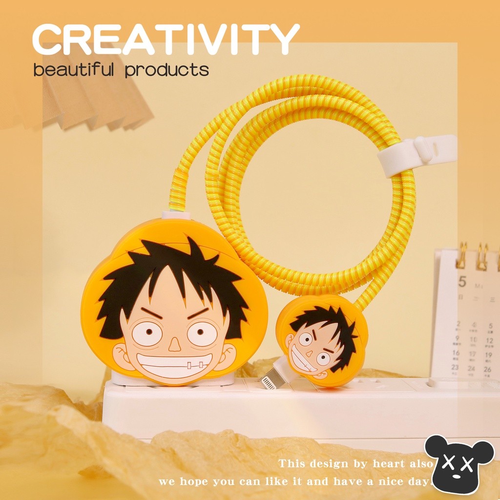 เคสป้องกันเครื่องชาร์จ ONE PIECE Luffy เหมาะสําหรับปลอกป้องกันสายเคเบิล Iphone14/Iphone11/12/13/14promax