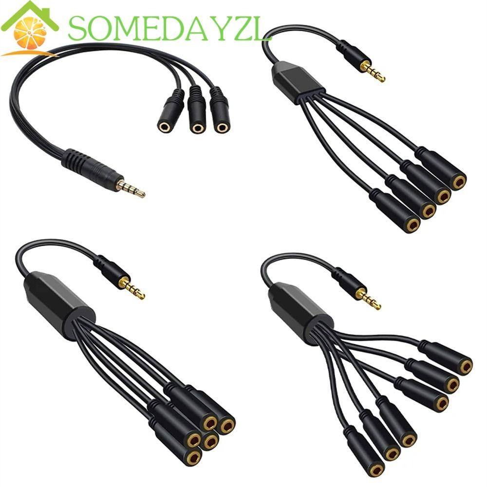 Somedayzl สายเคเบิลแยก AUX 3.5 มม. ทนทาน 3.5 มม. TRRS 1/8 นิ้ว ตัวผู้ เป็น 3/4/5/6 3.5 มม. 3.5 มม. ตัวเมีย แจ็ค 3.5 มม. ตัวผู้