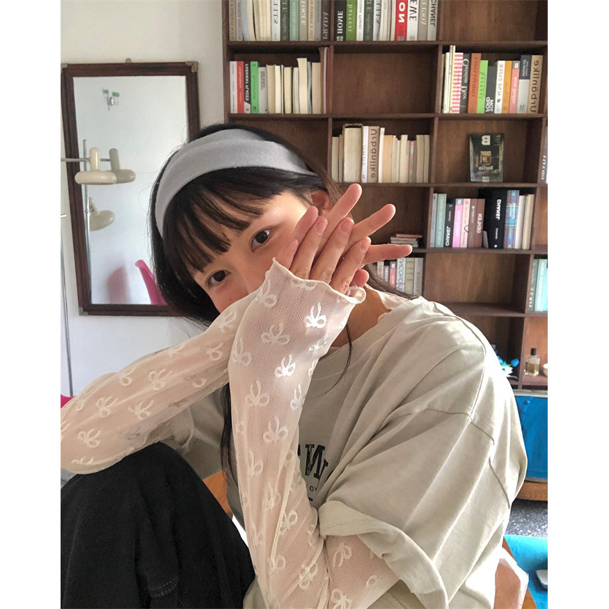 「 DayDaygirls」เสื้อแจ็กเก็ตหนัง และกระโปรงสั้น เอวสูง สไตล์ฮ่องกงเรโทร สําหรับขี่รถจักรยานยนต์สไตล์ใหม่ ฤดูใบไม้ผลิ ฤดูร้อน!เสื้อยืดแขนยาว ผ้าตาข่าย แบบยืดหยุ่น ประดับโบว์น่ารัก สไตล