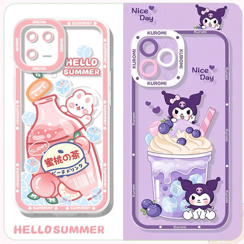 เคส Xiaomi Mi POCO X5 X3 GT F3 F4 5G NFC X4 M3 M4 Pro 12 12X 11T 10T 10 11 Ultra 4G 8 SE Lite Anime TPU Angel Eyes Clear Soft Protective Bear Pink Rabbit Kuromi Silicone Phone Case Full Fine hole Lens protect Back Cover STD 44