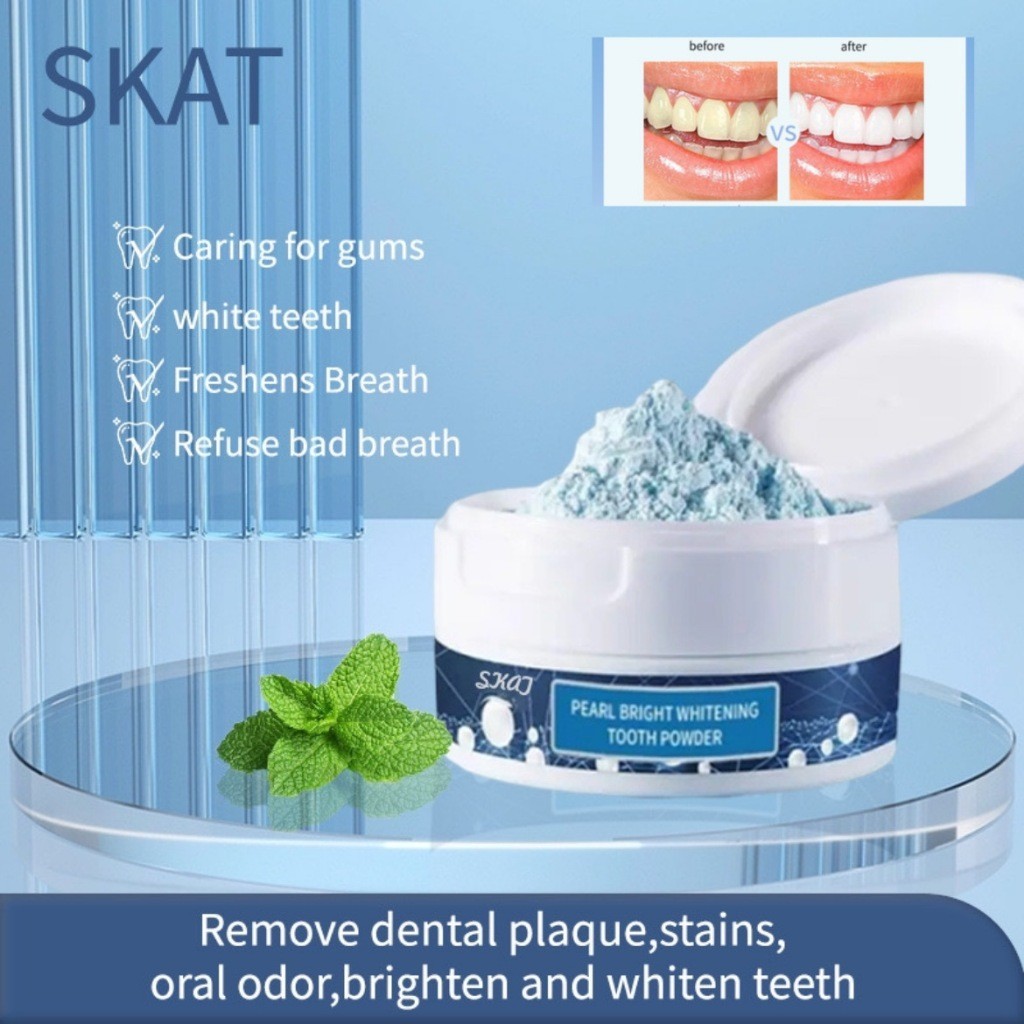 【ซื้อ 1 แถม 2】ผงฟัน การกำจัดหินปูน ฟันสีเหลือง ฟันขาว Tooth powder 50g