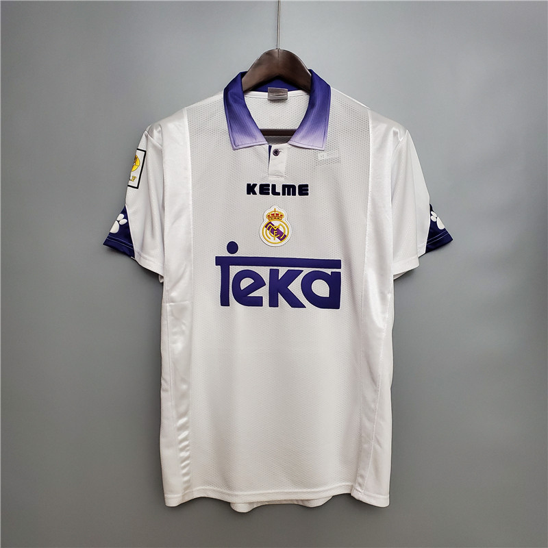 1997/1998 เสื้อยืด ลายฟุตบอล Real Madrid เรโทร สําหรับทุกเพศ ไซซ์ S-2XL