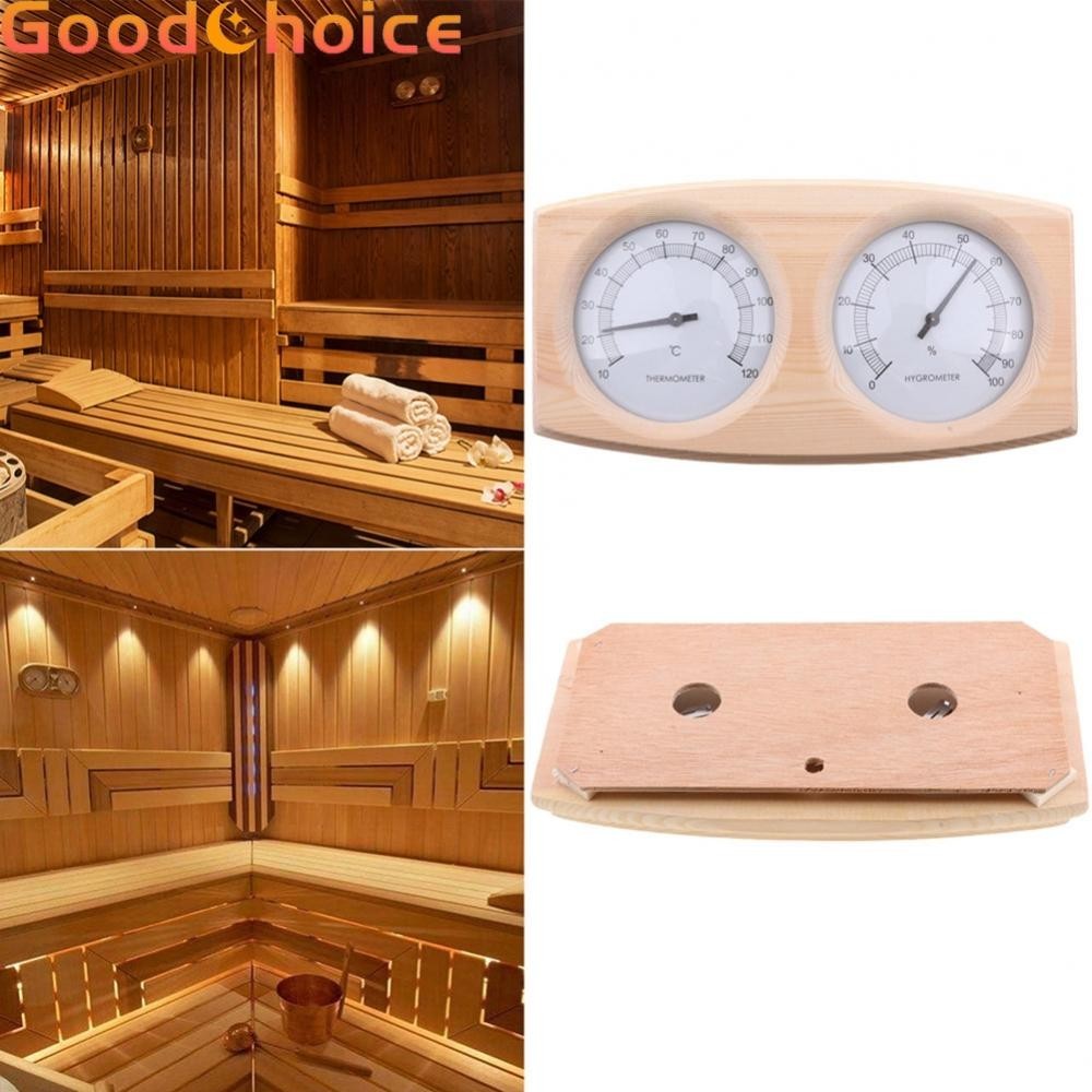 Hygrometer Wood Color Wooden Accurate For Sauna Room Heat Resistant Brand New