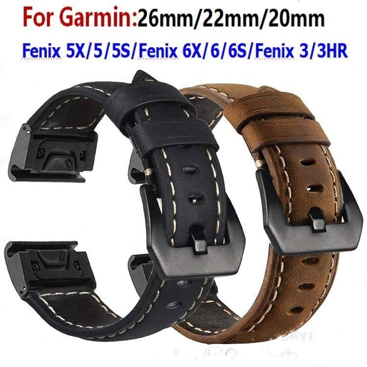 สายนาฬิกาข้อมือหนัง แบบปลดเร็ว สําหรับ Garmin Fenix 5S 5x 3 3hr 6x 6s Garmin Fenix 5 Fenix 6 Watch