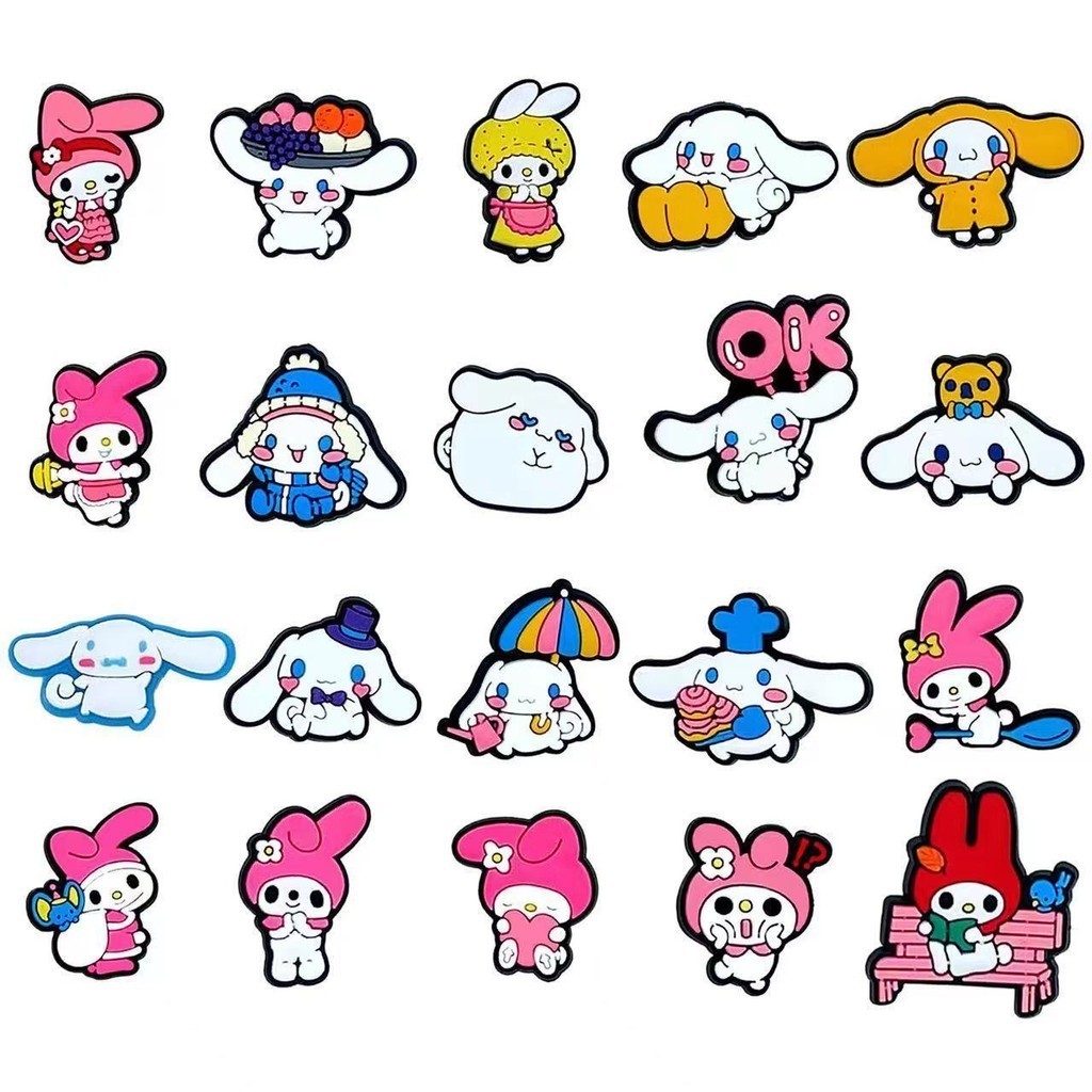 【สามารถเลือกได้】ของตกแต่งรองเท้า ซีรีส์ Sanrio สําหรับอุดตัน บับเบิ้ลสไลด์ รองเท้าแตะ รองเท้าพีวีซี อุปกรณ์เสริมสําหรับของขวัญวันเกิดคริสต์มาส
