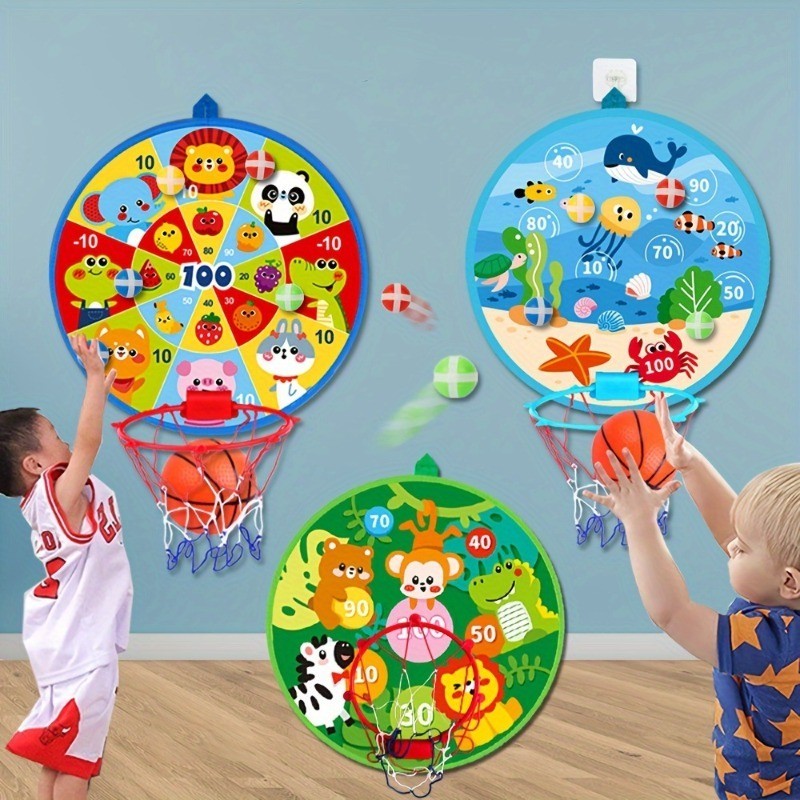 เกมกระดานบาสเก็ตบอลชุดของเล่น Montessori Sticky Ball Target Hand-eyeประสานงาน Fine Motor Skills ของเล่นเกมแบบโต้ตอบสําหรับผู้ปกครองและเด็ก