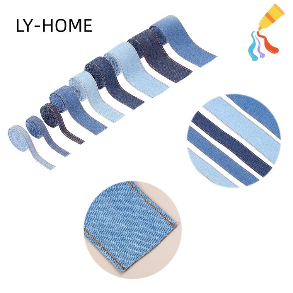 ที่คาดผมผ้ายีนส์ประดับโบว์ DIY